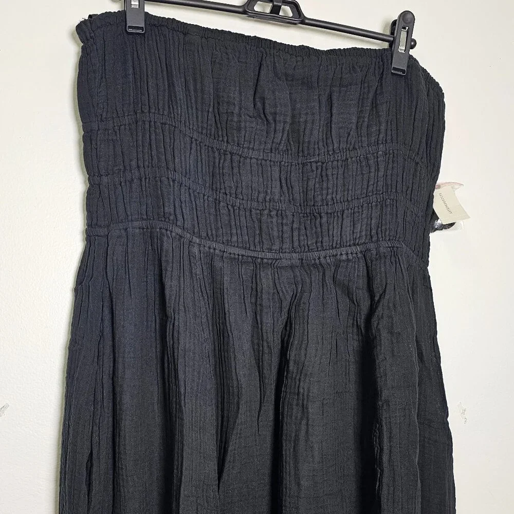 ANTHROPOLOGIE Celandine Strapless Smocked DW Maxi Dress /Black/ Size L -98212269 - Picture 5 of 10